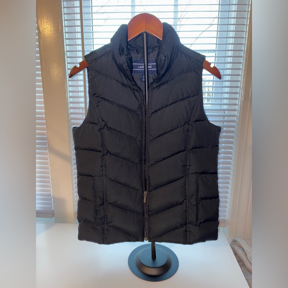 Lands' End Women's Black Quilted Vest